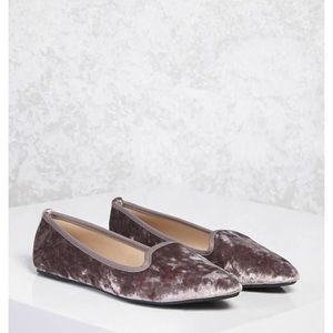 Pewter Crushed Velvet Loafers